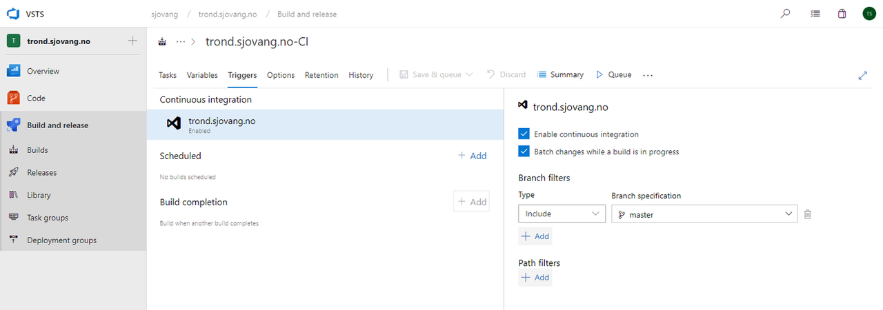 Add trigger to pipeline