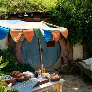 Outside lunch in Hobbiton